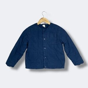 COS Quilted Snap Front Jacket 6-8 Years Blue Outdoor Minimalist Utility Workwear